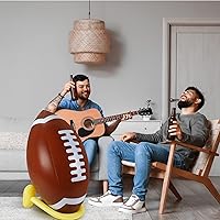 Vista 7 de Sanwuta Juego de fútbol inflable gigante gigante de 37 pulgadas con camiseta inflable, suministros para fiestas de cumpleaños, decoración de portón
