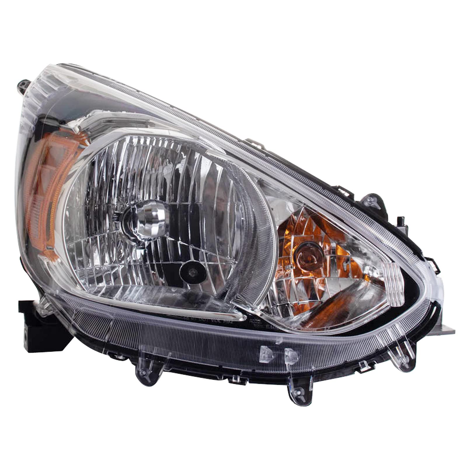 TRQ Passenger Side Headlight Assembly Halogen Compatible with 2014-2020 Mitsubishi Mirage MI2503164