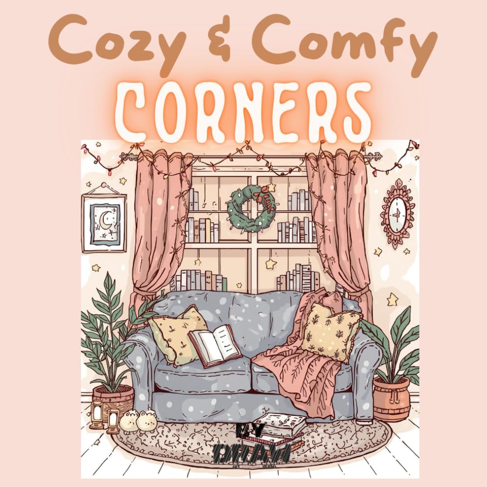 Cozy Corner Coloring Book: Relaxing Hygge Home Scenes for Stress Relief and Mindful Creativity Comfort Spaces and Mindfulness Coloring for Adults