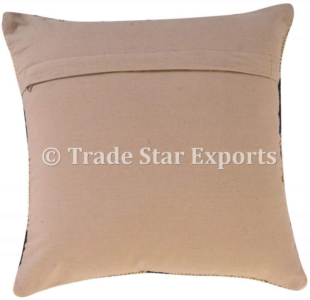 Trade Star - Juego de 4 fundas de cojín hechas a mano,cojín para decoración del hogar,funda de almohada decorativa Kilim,cojín cuadrado indio,Funda de almohada 18 "x 18" pulgadas
