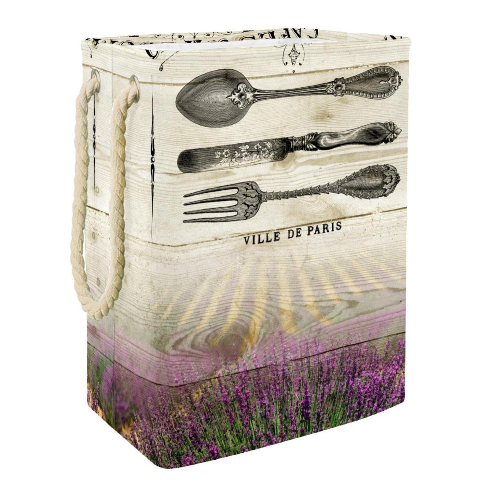 Grand panier à linge rétro avec poignée durable pour une buanderie impeccable
