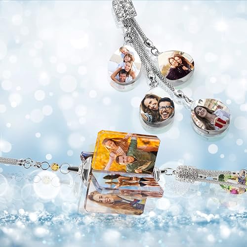 Miniatura 4 de Colgante de cristal con foto personalizada para automóvil, hogar, adornos colgantes con imagen personalizada, espejo retrovisor de coche, accesorios