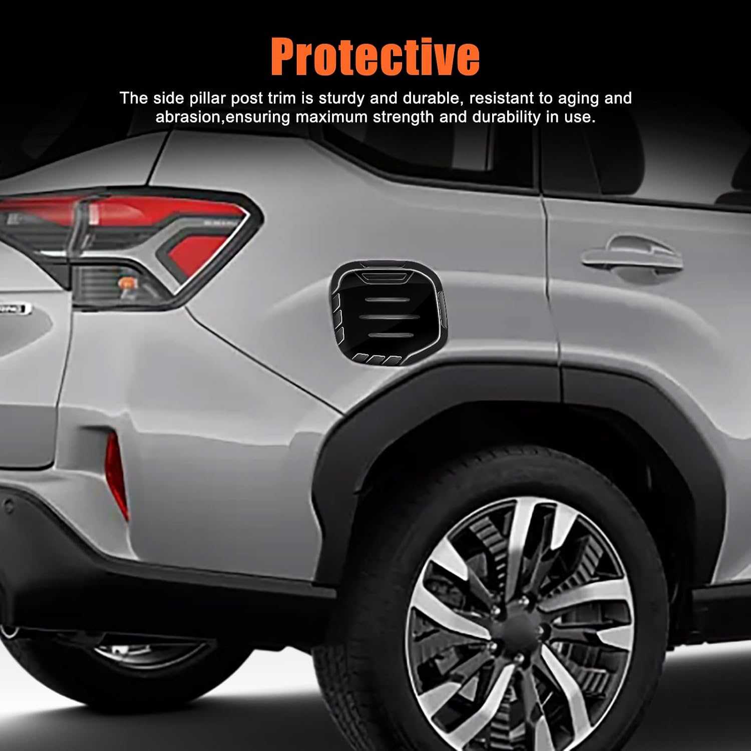 Fuel Tank Cap Trim Cover Compatible with Subaru Forester 2025,ABS Carbon Fiber Pattern Gas Fuel Door Cover Trim Scratch Cap,Exterior Fuel Tank Cap Protector Trim Accessories (Glossy Black)