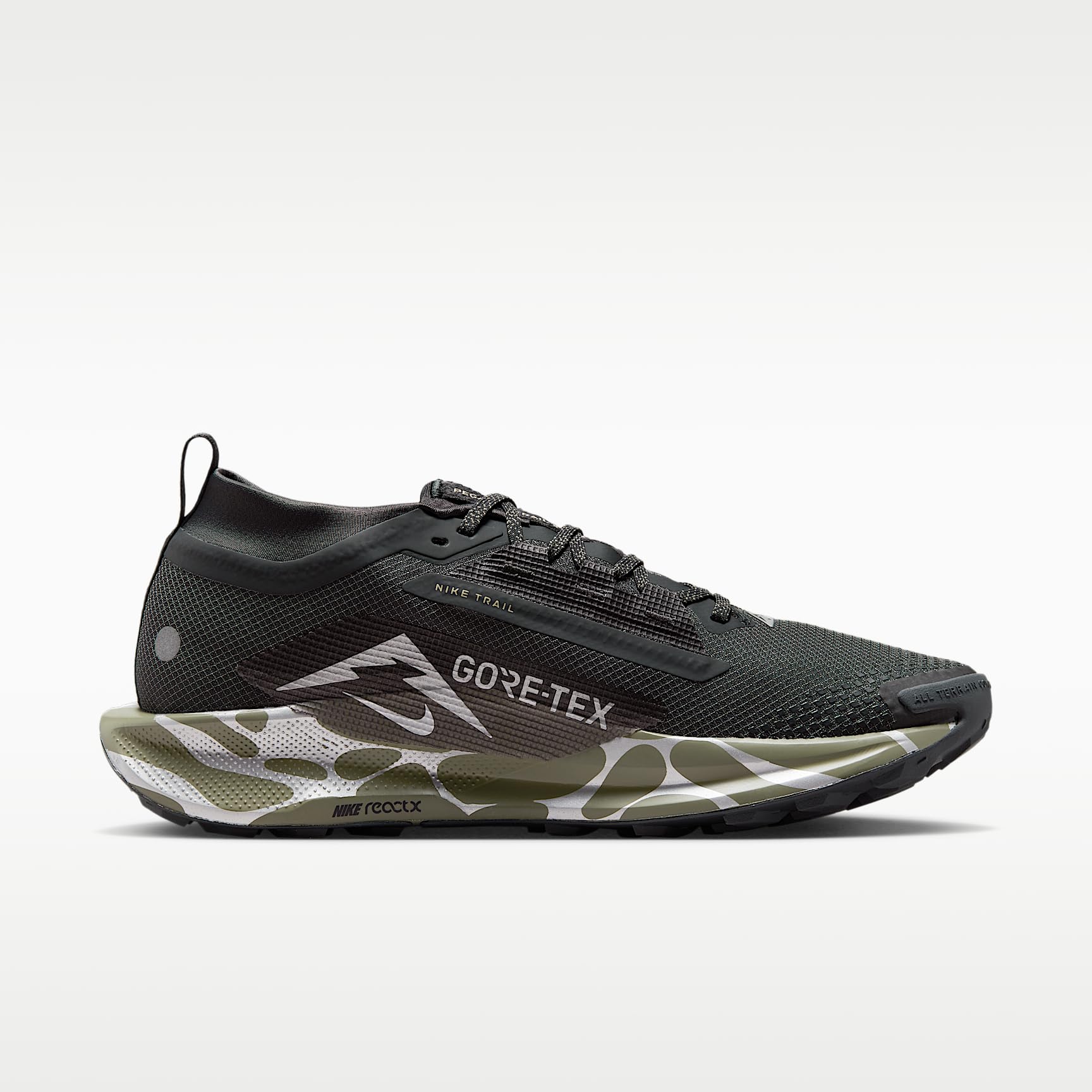 Nike Reactx Pegasus Trail 5 GTX - Zapatillas de Senderismo para Hombre, Color Antracita, Plateado y Ligero, Talla 42 EU, Anthracite Reflect Silver Ligh, 42 EU