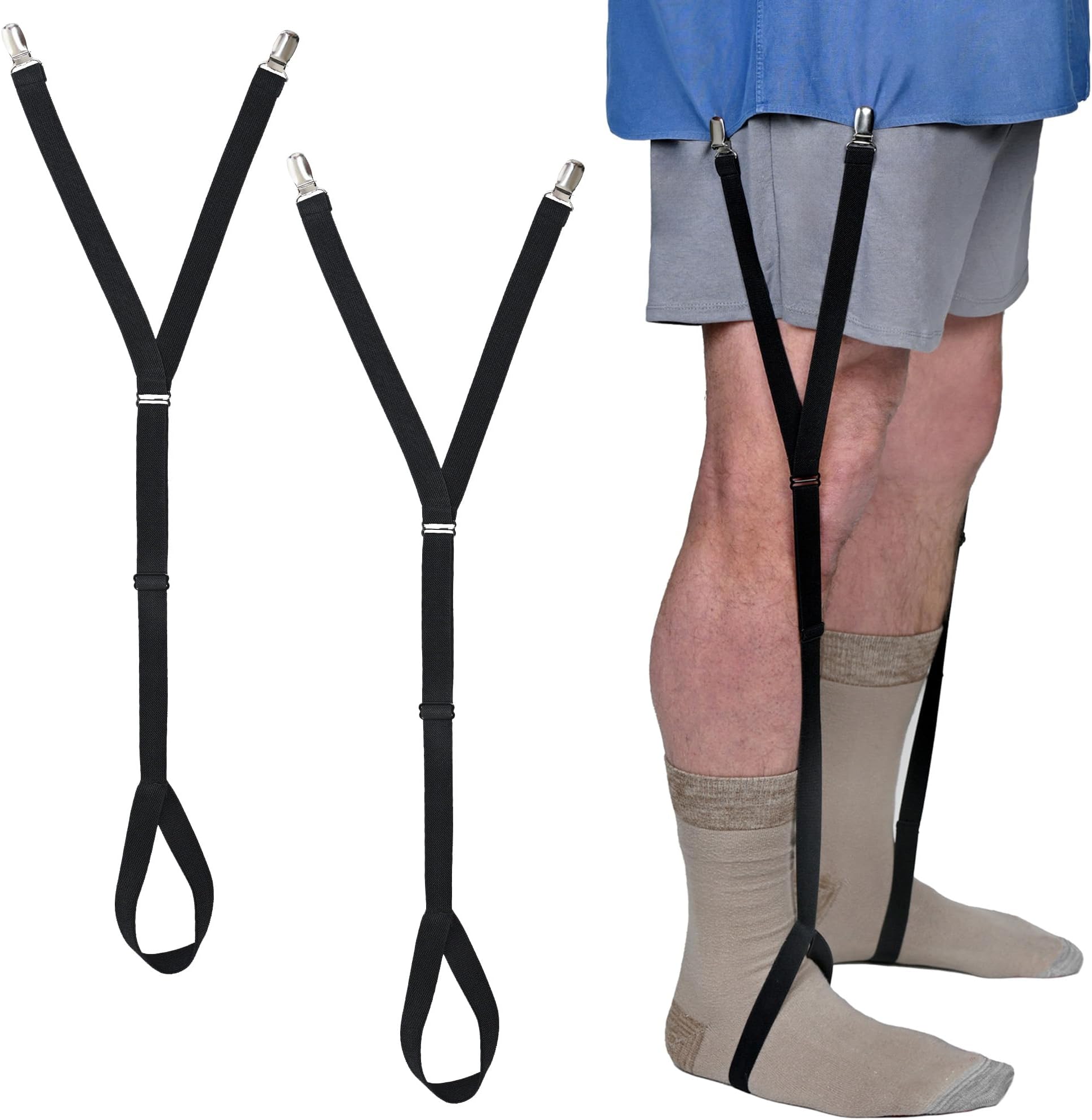 Shirt Stays for Men - Elastic Black Garters for Men and Women - Extendable Shirt Keepers