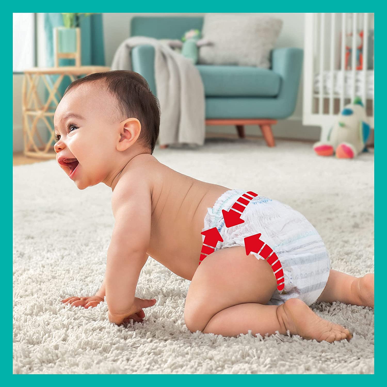 Pampers Rozmiar 6 Premium Protection dziecięce pieluchy majtki, 116 sztuk, miesięczne pudełko, największy komfort i ochrona (15+ kg)