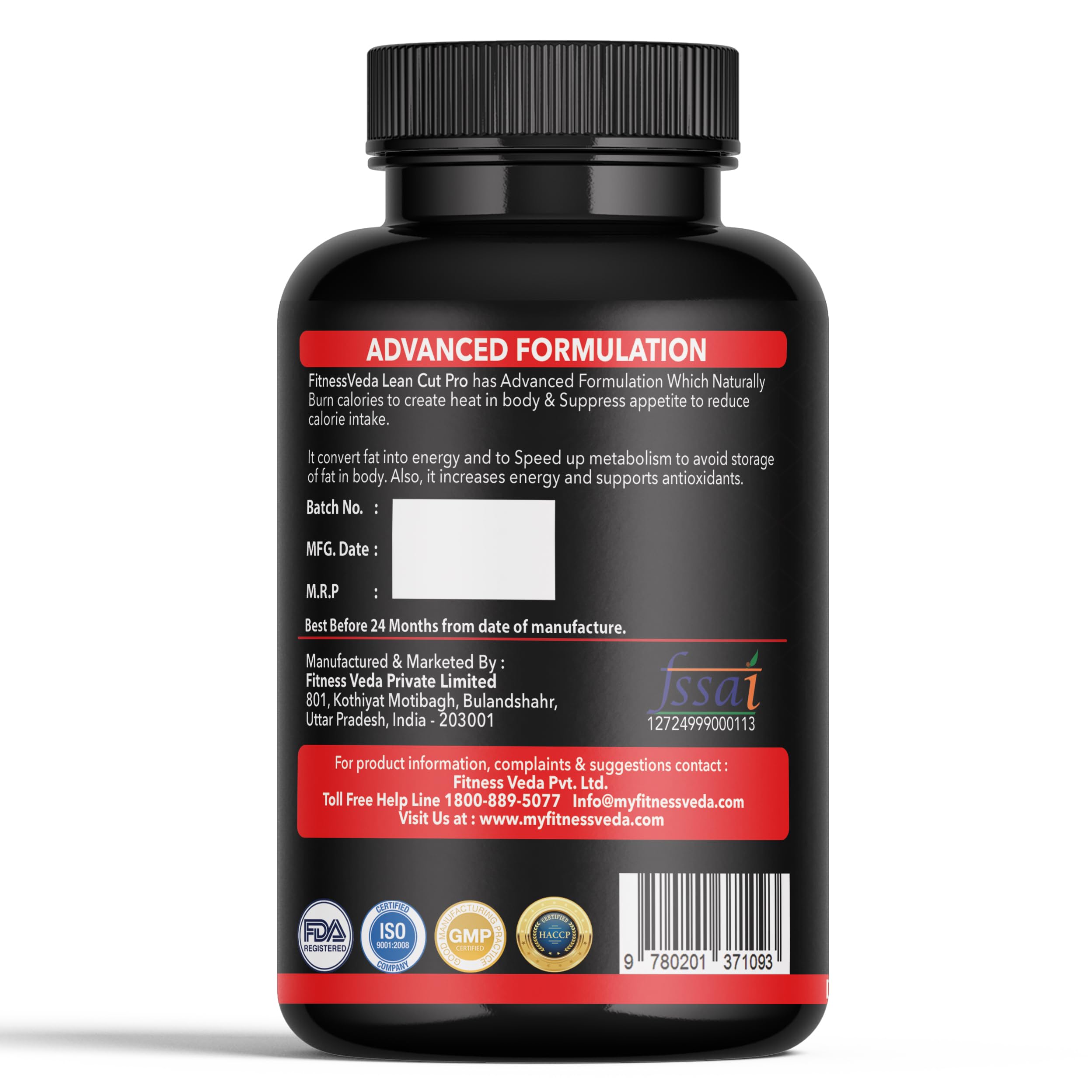 Fitness Veda Fat Burner Capsules For Men Women with Acetyl L Carnitine, Green tea Extract, Garcinia Cambogia, Green Coffee Bean Extract,Weight loss product for Men & Women -60 Capsules — Amazon image 3