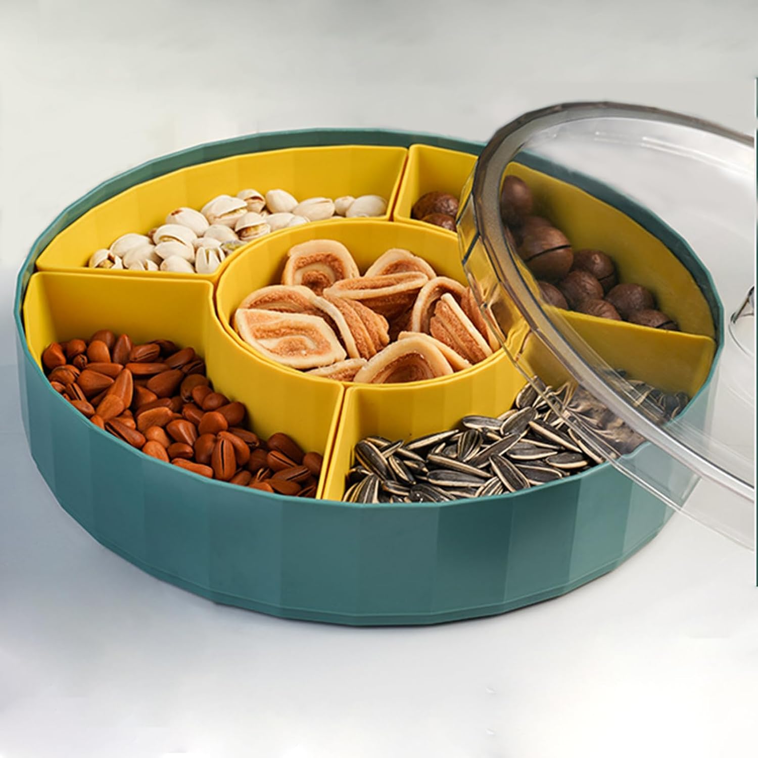 Koolkasa Snack Bowl with Lid Snack Plate with Compartments 360