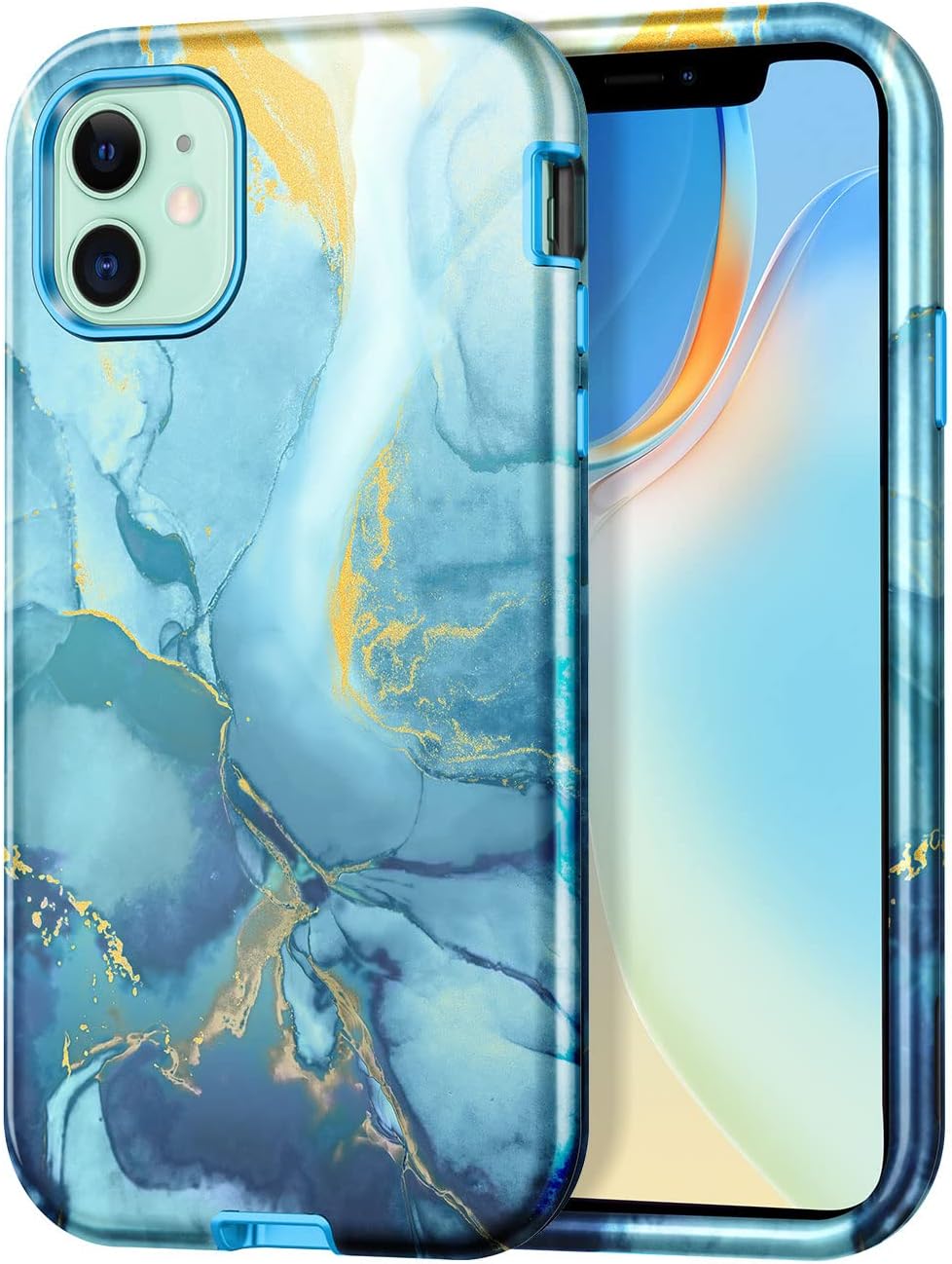 CASEFIV Compatible with iPhone 11 Case,Marble Pattern 3 in
