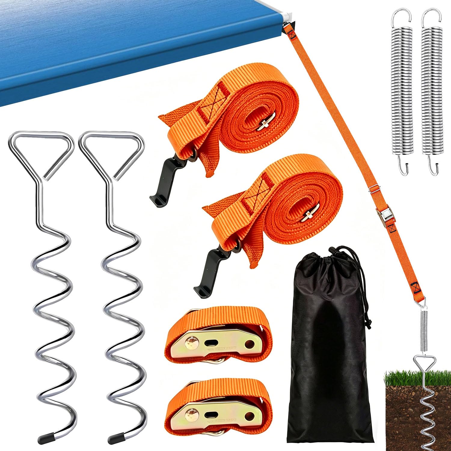 Storm band awning, storm band for awning, awning security, storm band, awning set for Thule Omnistor, awnings, storm protection, most motorhome, hold down side strap kit with storm line