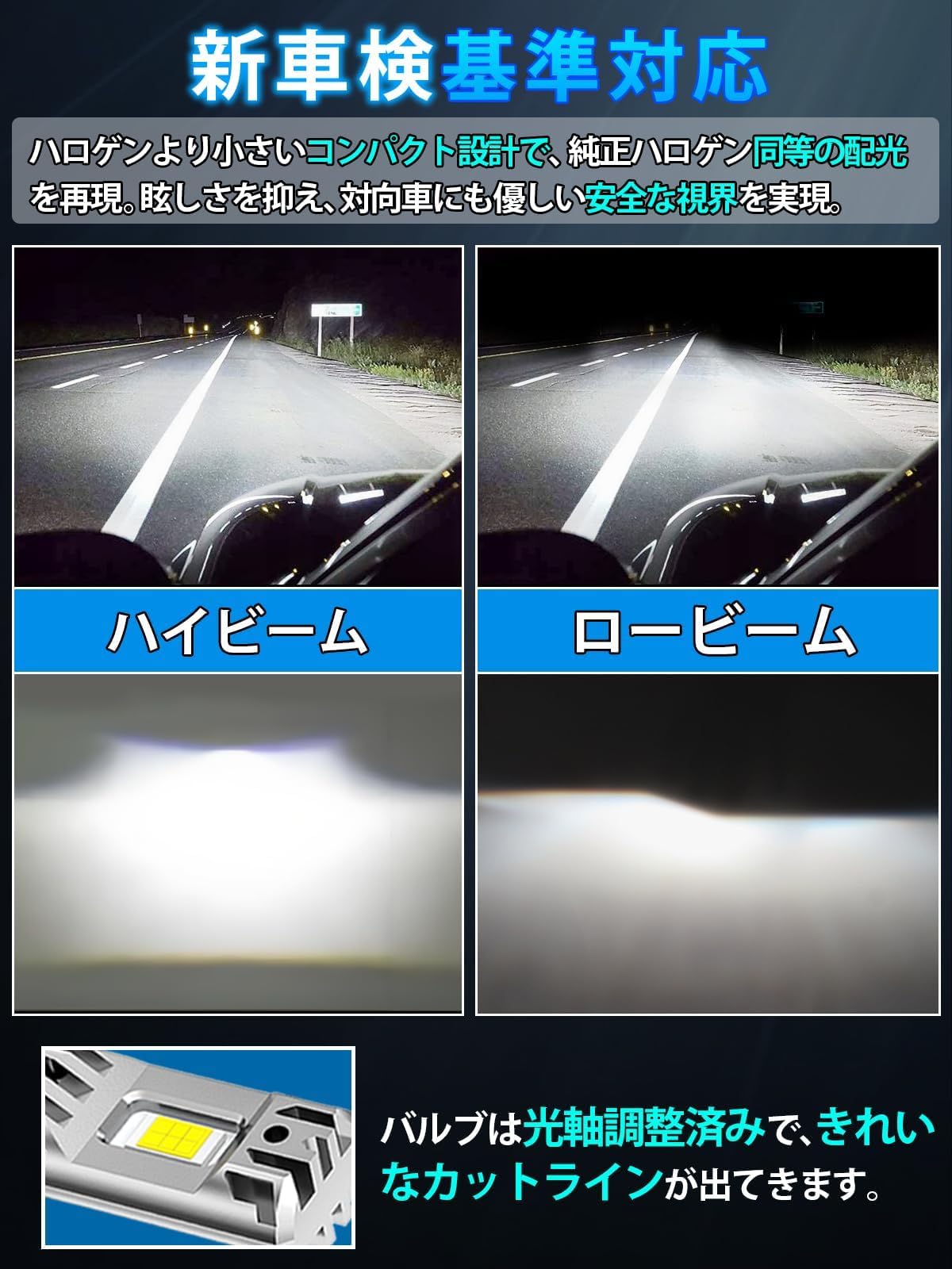 Amazon | Briteye HB3 LEDヘッドライト 9005 ハイビーム用 車検対応