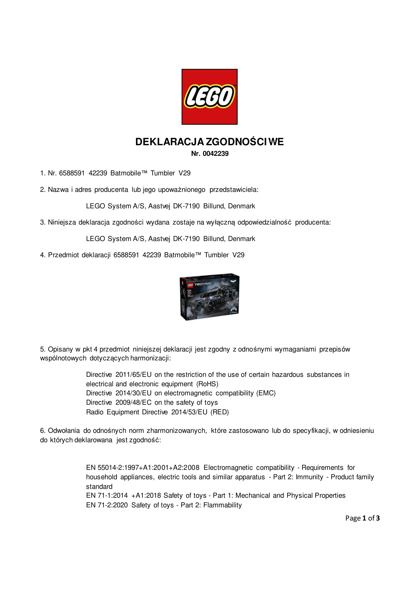 LEGO Technic Batmobile Tumbler 42239 | Model filmowego auta, klocki konstrukcyjne, prezent dla fana motoryzacji 12+, zdalne sterowanie, 719 elementów