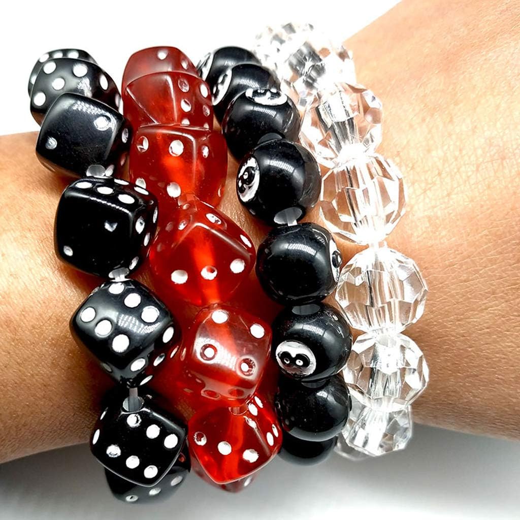 Fashion Acrylic Dice Beads Bracelet Colorful Acrylic Lucky Dice Bracelet Jewellery Surprise Gifts for Families