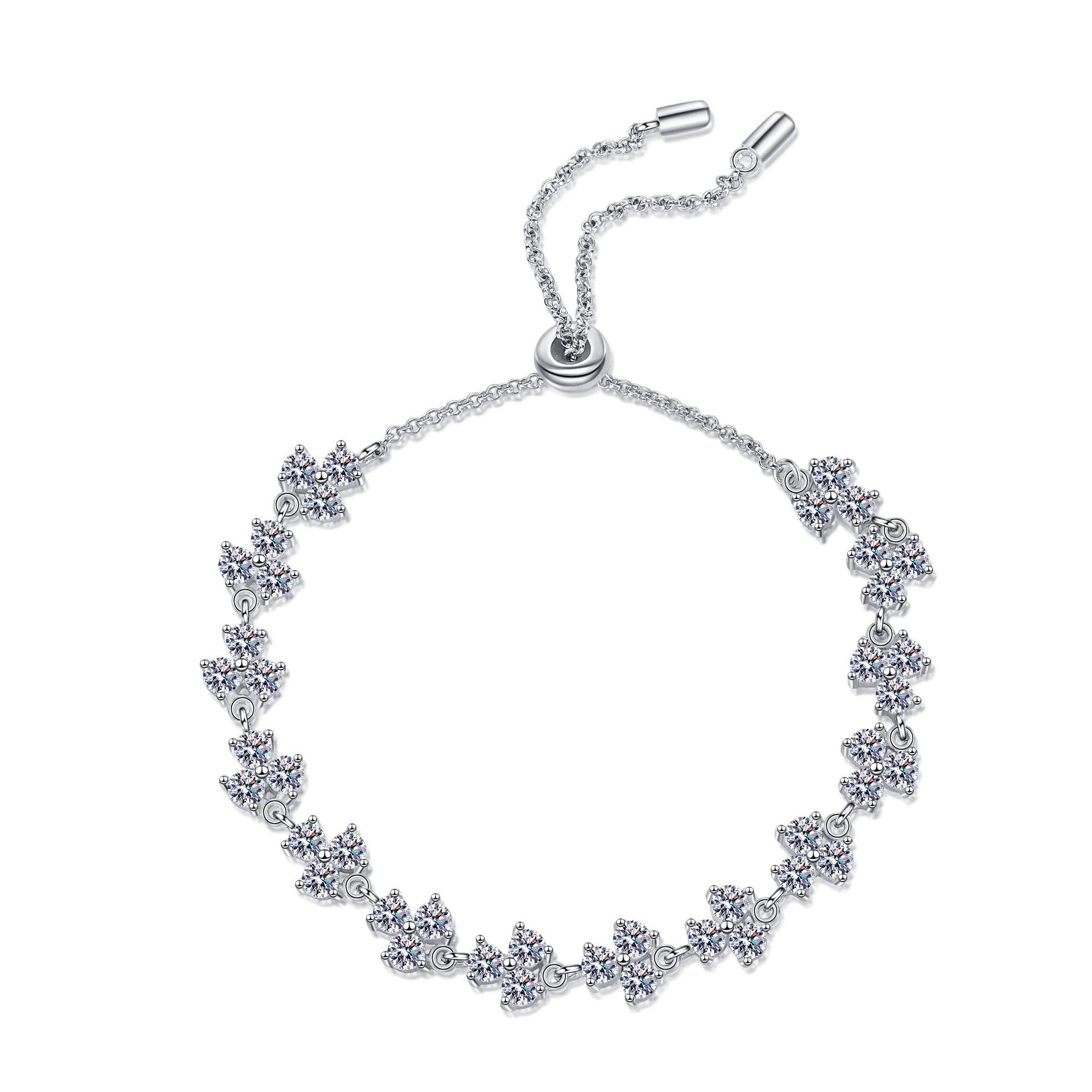 Bracelet moissanite trèfle 4.2ct StarGems l'accessoire idéal de vos soirées - 8
