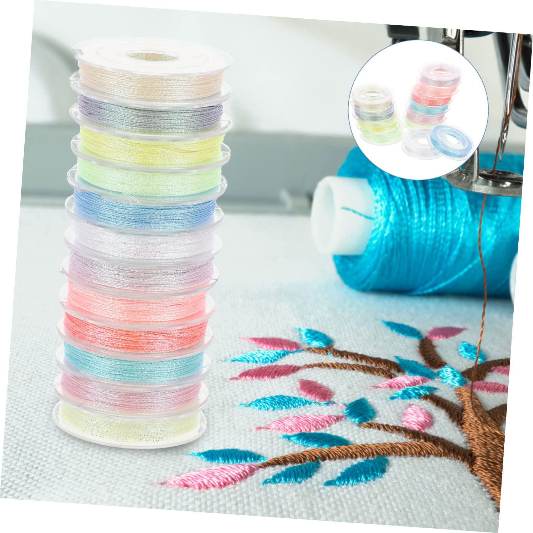 SHINEOFI 36 Rollos Luz de noche máquinas de bordar hilos de colores metalizados embroidery kit embroidery thread hilos de coser para manualidades hilos de coser prácticos hilo de poliester