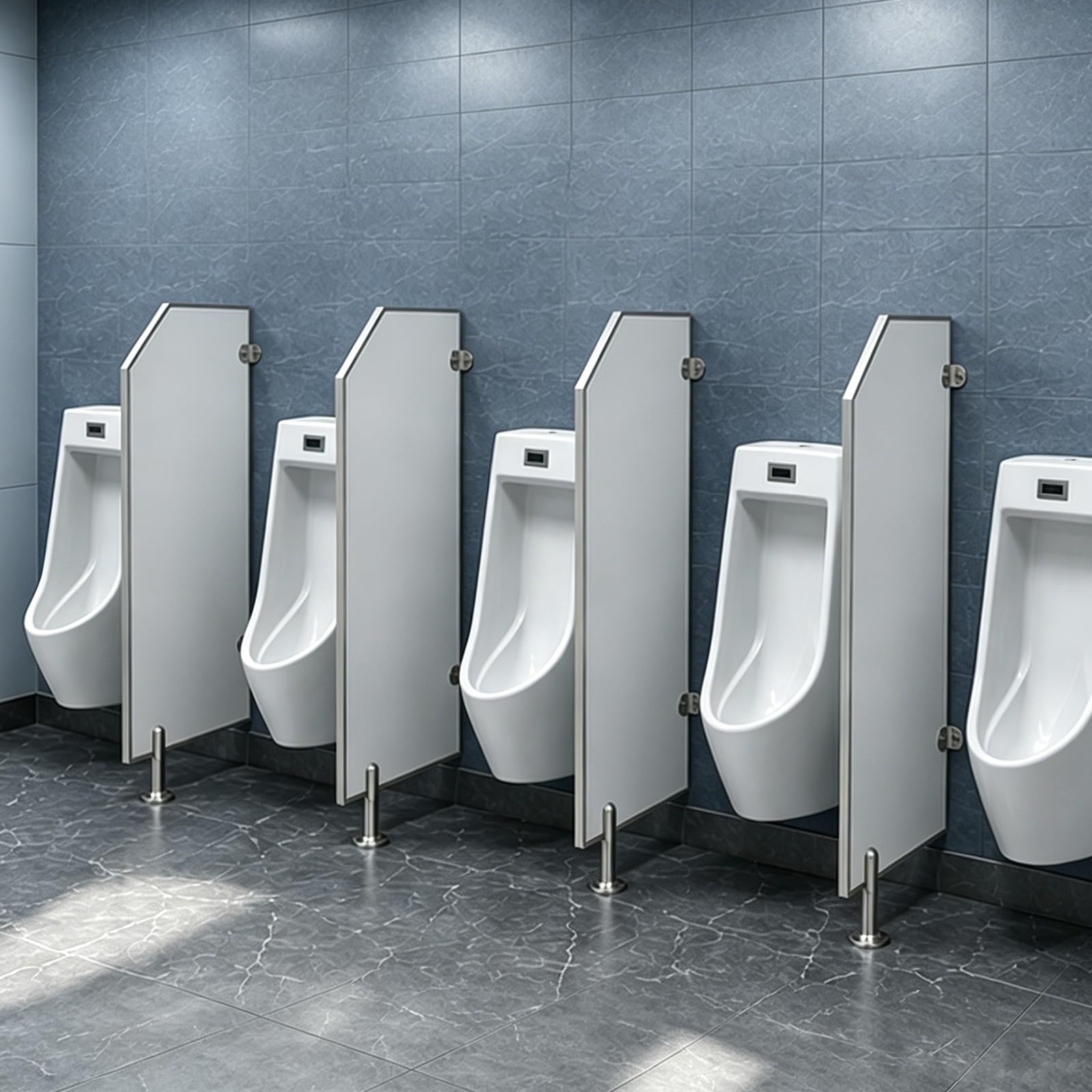 Yqyc Public Restroom Urinal Partition with Stainless Steel Accessories, Men's Urinal Privacy Screen for Hotels & Malls(4 PCS)