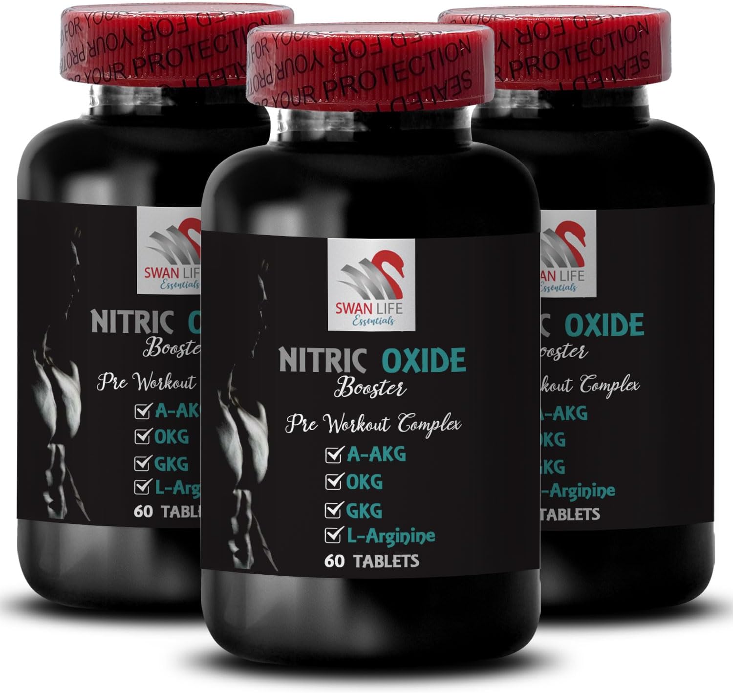 Fitness supplement - NITRIC OXIDE BOOSTER - nitric oxide booster supplement, nitric oxide supplements for men, exercise energy, workout recovery, strength support, pump support 3 Bottle 180 Tablets