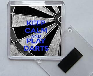 Keep Calm and Play Darts - Square Acrylic Fridge Magnet