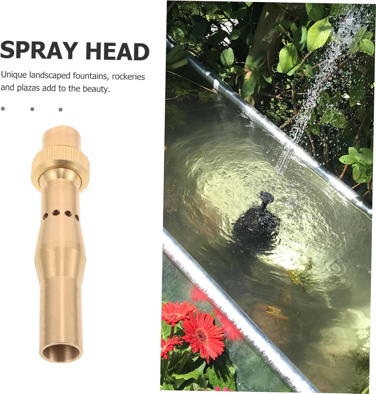ORFOFE Fountain Nozzle for Garden and Pond Adjustable Water Fountain Spray Head Decorative Outdoor Water Feature Accessory