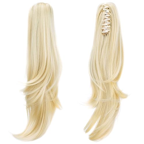 Miniatura 29 de Extensión de Cola de Caballo, Extensión de Cabello con Garra Larga de 20", Piezas de Cabello Sintético Ondulado Liso con Clip en Peluca de Cola