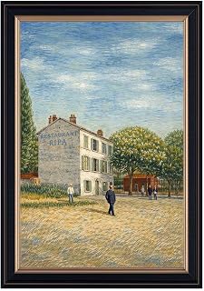 Vintage Framed Canvas Wall Art Retro Town Street Landscape Art Print Vintage Aesthetic Painting Poster Pictures Wall Decor for Living Room Bedroom Office (Framed,12W X16L)