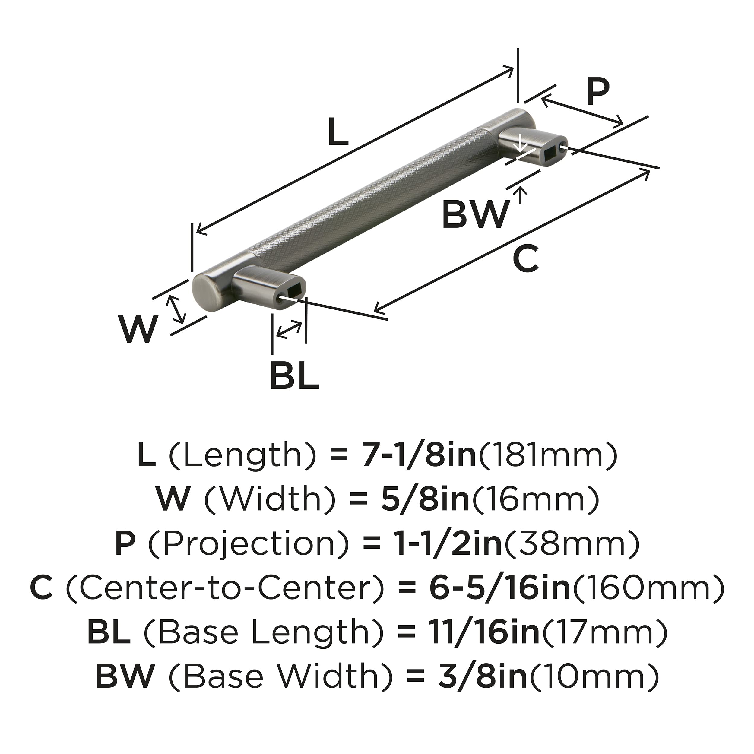 Amerock, Gunmetal, 6-5/16 inch (160mm) Center-to-Center - Image 3