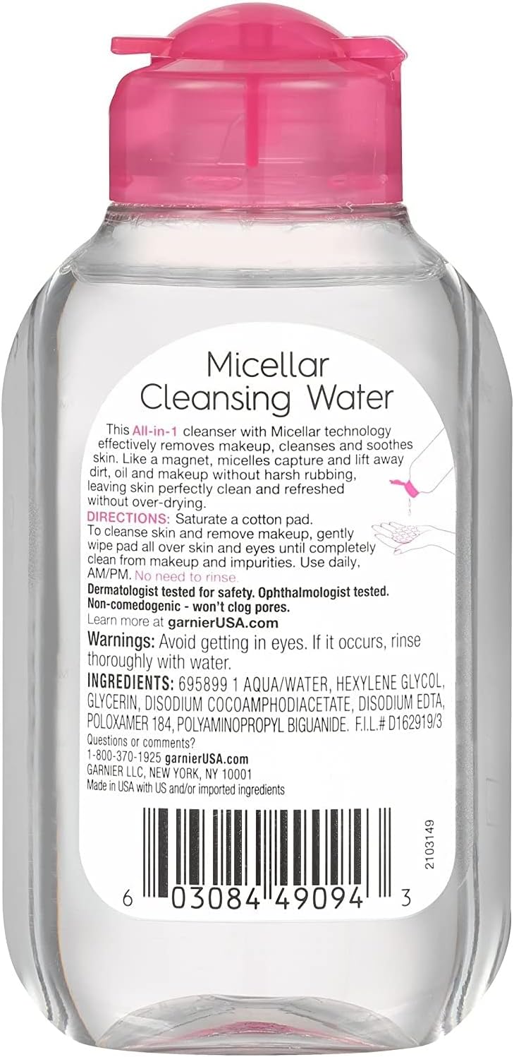 GarnierSkinActive Micellar Cleansing Water, For All Skin Types, 3.4 fl. oz.