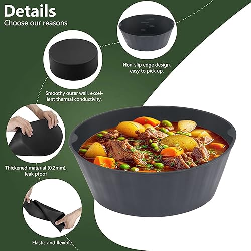 Miniatura 2 de Crock Pot Liner - Revestimiento ovalado de silicona de grado alimenticio para olla de cocción lenta, reutilizable y a prueba de fugas, apto para