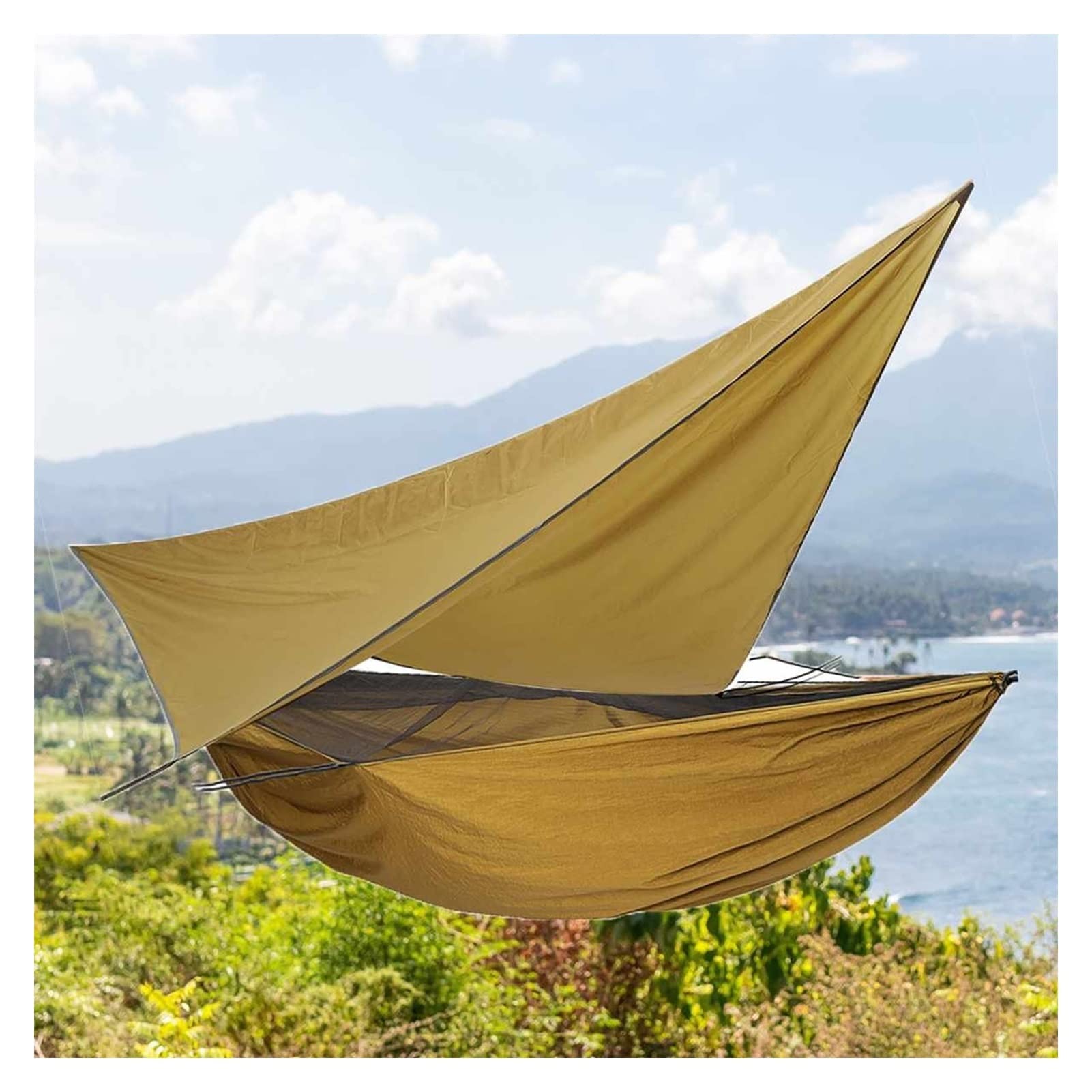 Columpio 2 en 1 Viaje portátil Tienda de campaña Hamaca, Swing de Hamaca de Patio Trasero, Bolsa de Dormir con Cubierta de Red y toldo Gimnasios y Columpios