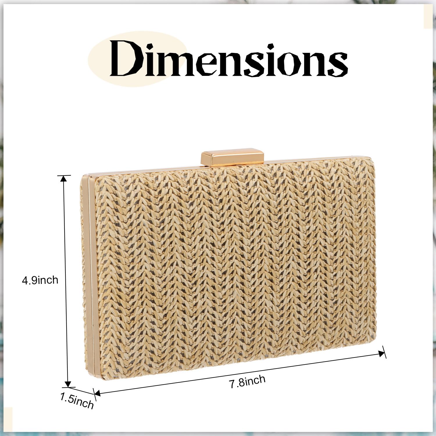 EVEOUT Słomiana kopertówka dla kobiet lato Boho Clutch łańcuszek na wesele impreza pleciona torba na ramię plaża wakacje
