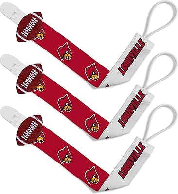 Baby Fanatic Pacifier Clip 3-Pack - NCAA Louisville Cardinals - Officially Licensed League Gear