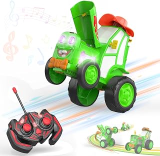 Kidology Crazy Jumping Tractor Toy | Remote Control Stunt Dancing Tractor with LED Lights, Music & Tumbling Action | Recha... Price In India