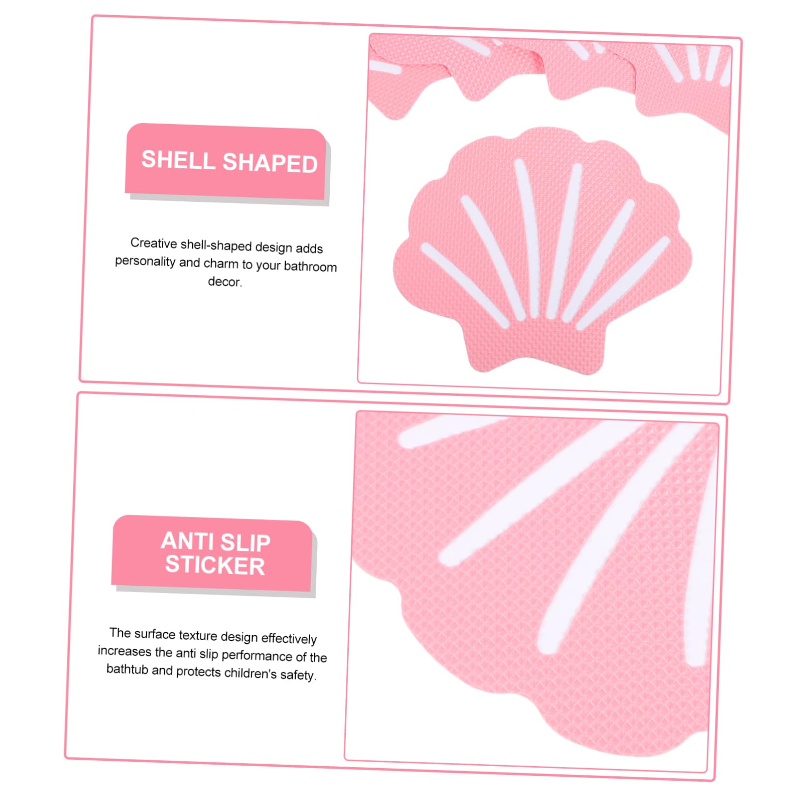 BESTYASH 12Pcs Shell Shaped Non Slip Bath Stickers Adhesive Skid Decals for Bathtubs Safe and Practical Shower Non Skid Strip Decals for Bathroom Use