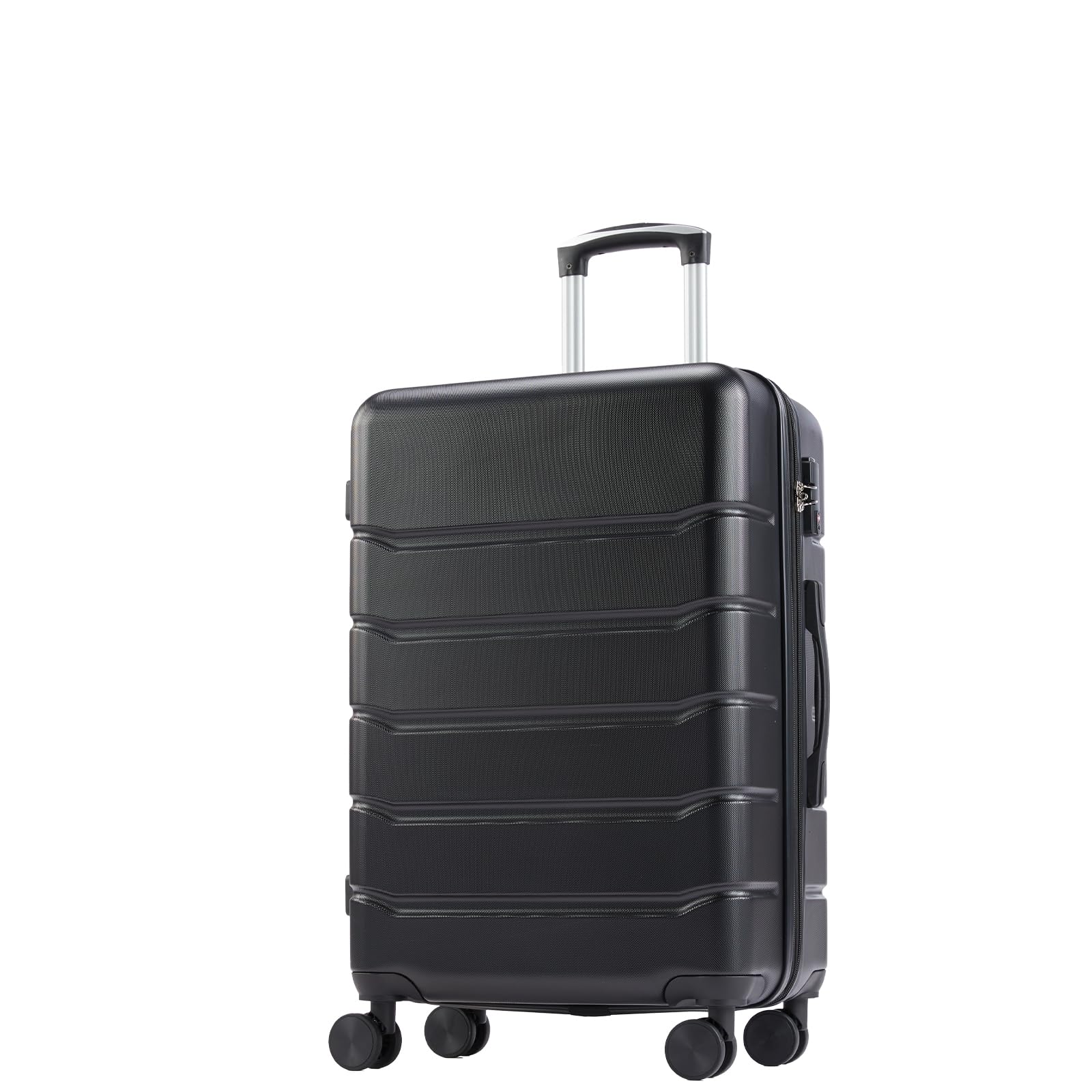 OLIXIS 20 Inch Carry-On Suitcase, Hardside Rolling Luggage, Black