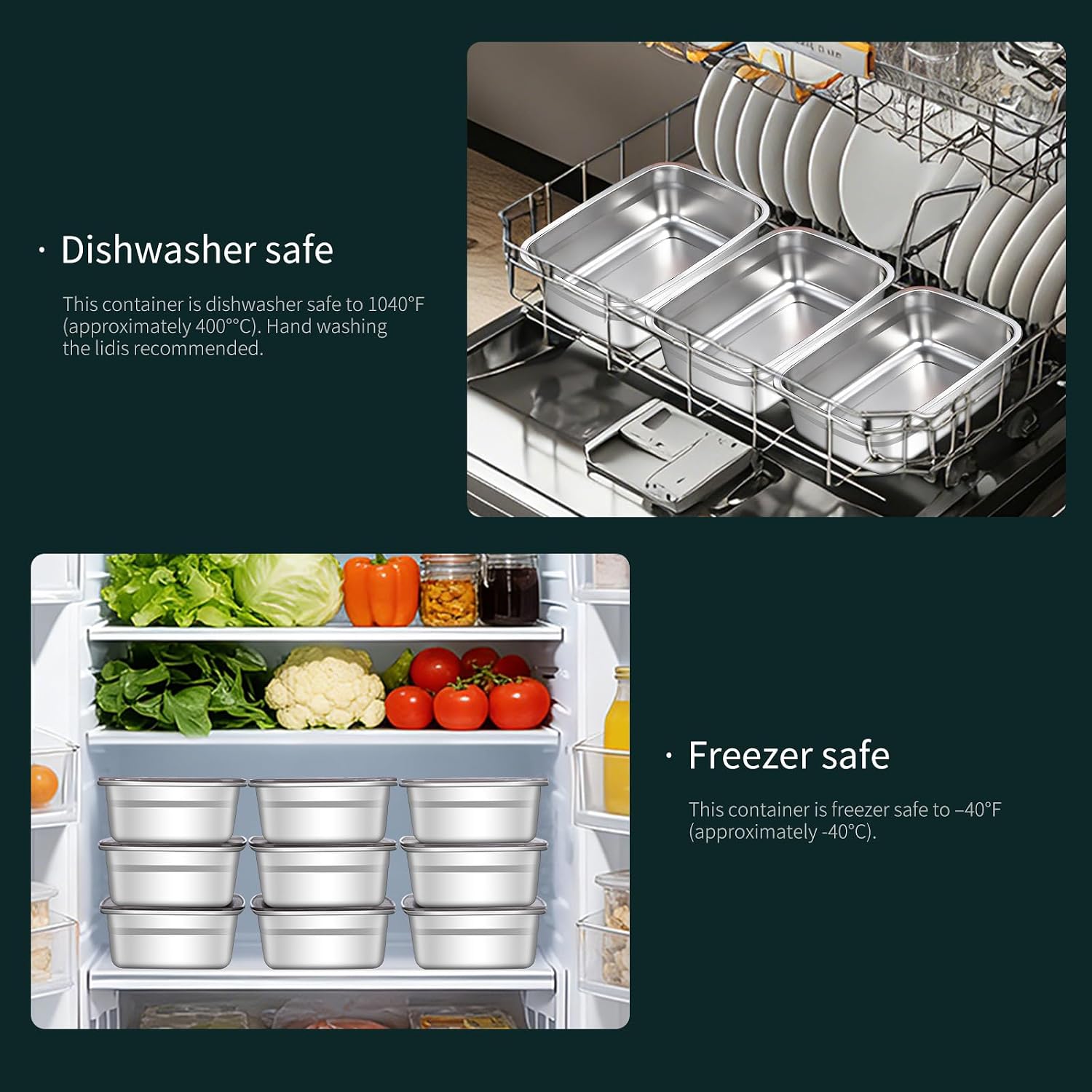GIUOIDUO 10 Pack Stainless Steel Food Storage Containers with Leak-Proof Lids, 37oz Reusable Metal Meal Prep Lunch Boxes, Stackable, Dishwasher Safe for Snacks, Fruits & On-the-Go Meals, BPA-Free