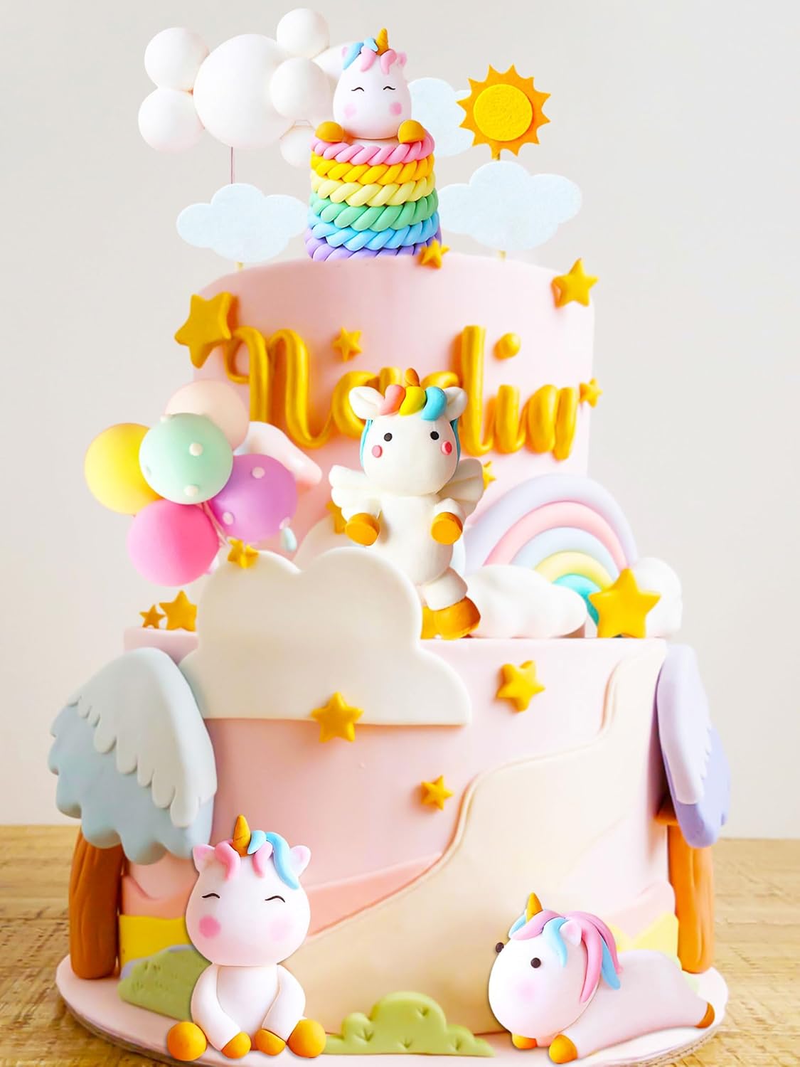 Decorazioni Torta Unicorno Arcobaleno - Set Cake Topper Per Compleanni Bambini E Feste