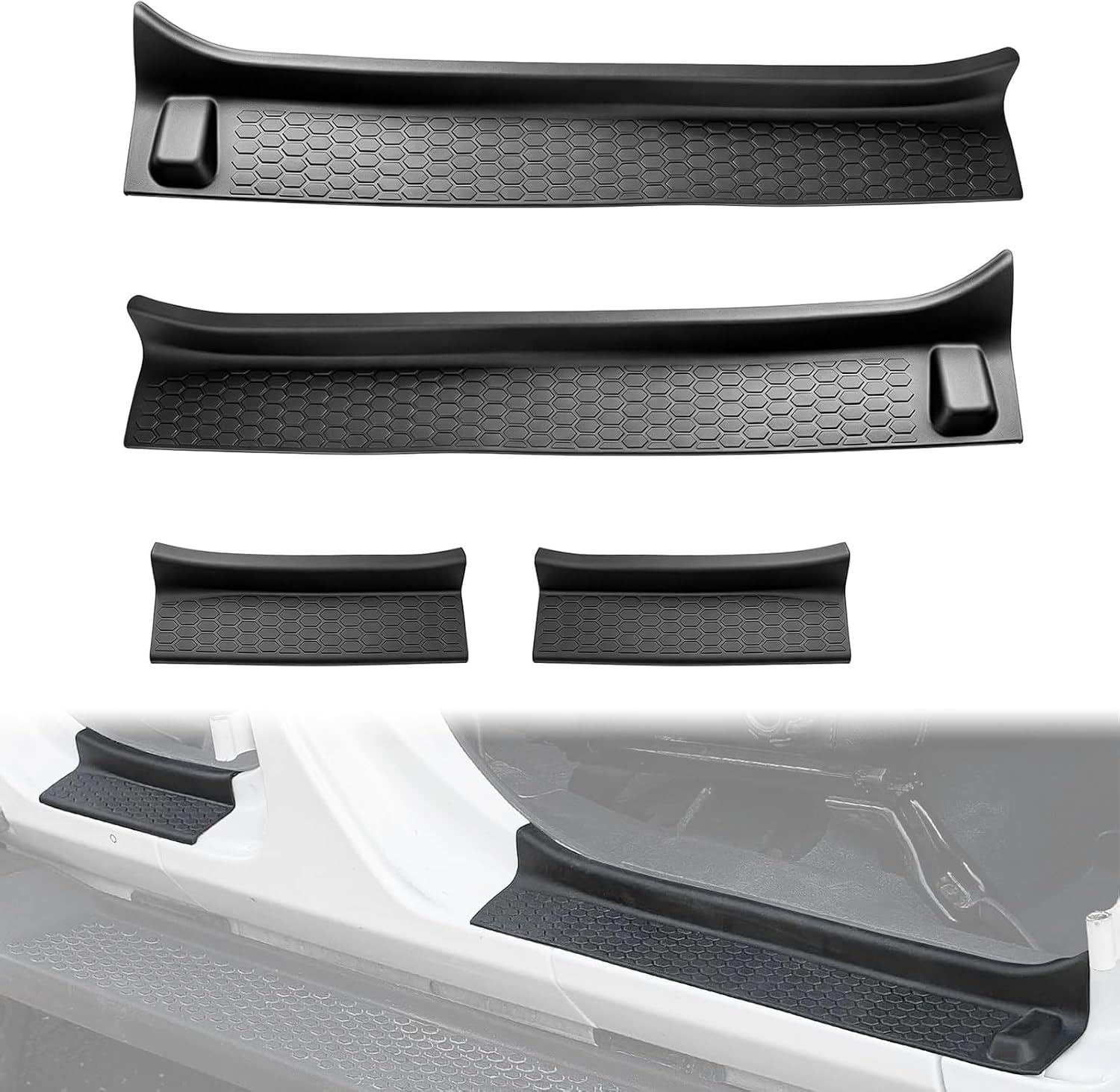 Door Sill Guards Kit fits 2018-2026 Wrangler JL JLU, Door Entry Guards fits Jeep 2020-2026 Gladiator JT (2-Door 2pcs)
