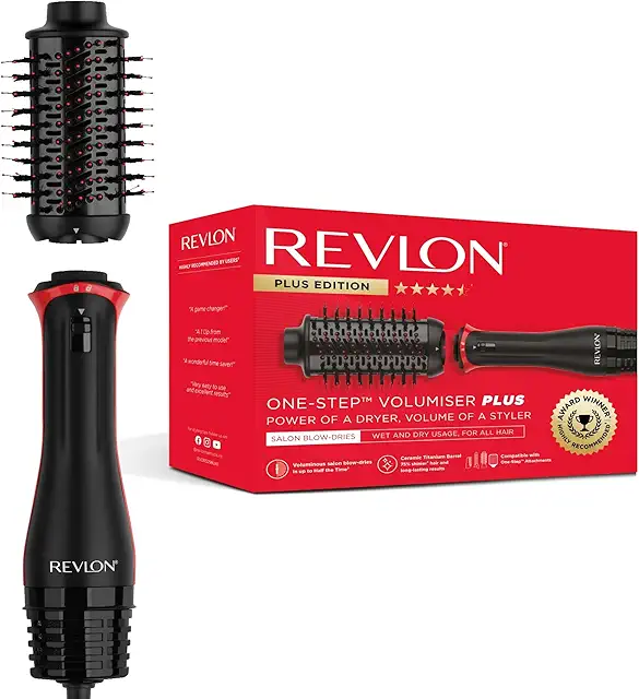 REVLON One-Step Plus Voluminizador - Escova Secadora Profesional con Cabezal Desmontable