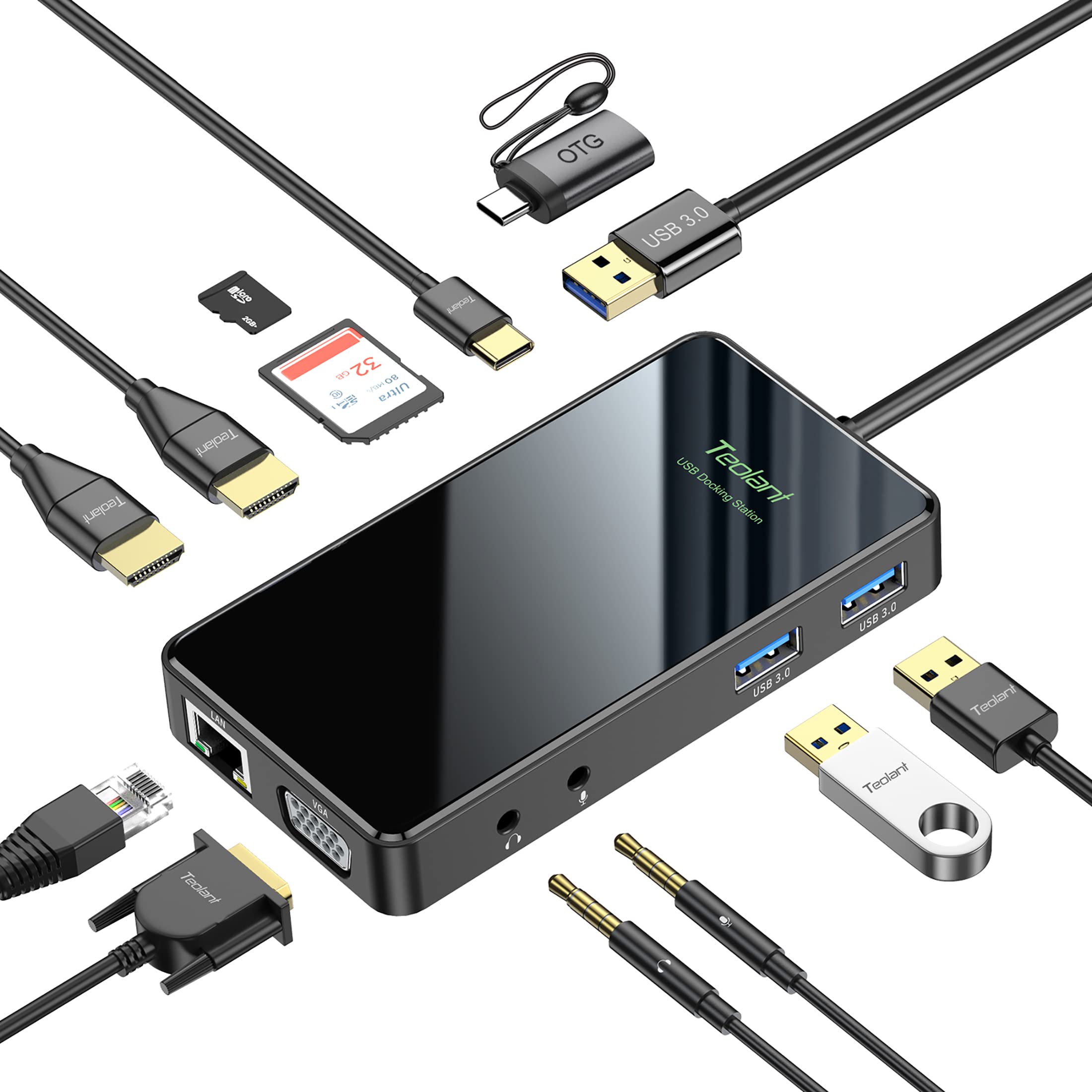 Amazon.com: USB Docking Station, Teolant 11 in 1 Triple Display