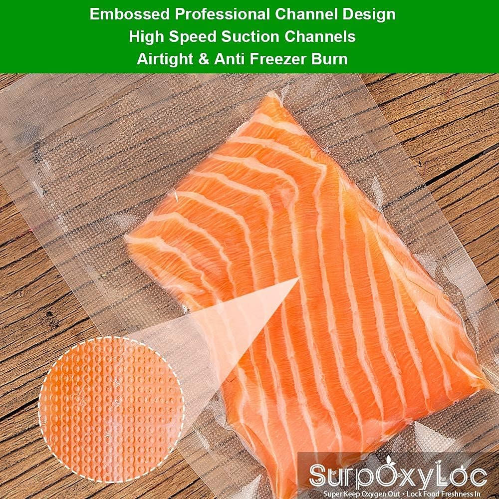 SurpOxyLoc Vacuum Sealer Bags Rolls with BPA Free,Heavy Duty,Great for Sous Vide and Vac Seal storage