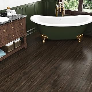 Wallercity Dark Brown Wood Peel and Stick Floor Tiles 6