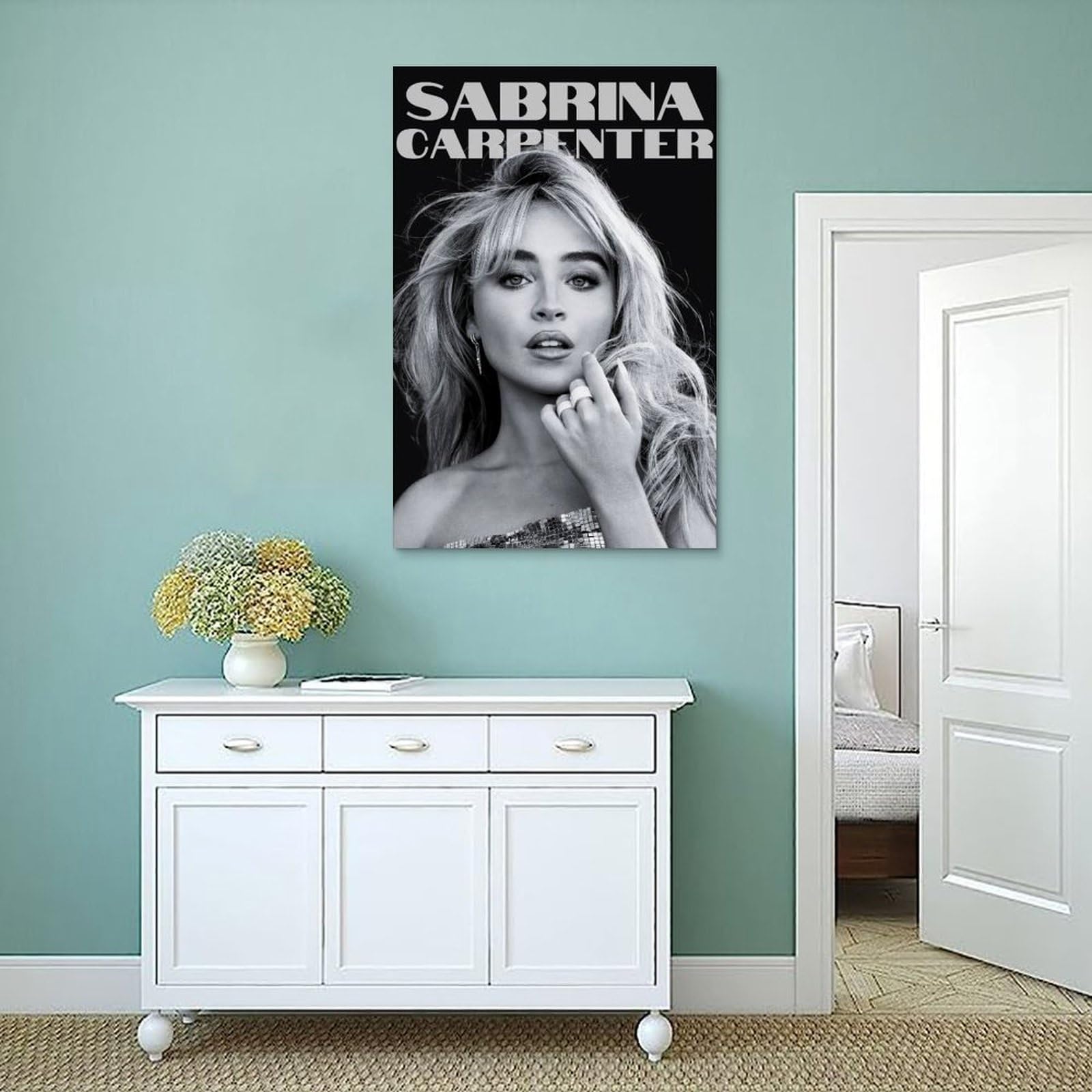 Gangguii Singer Sabrina timmerman poster, schattige muziekposters voor de kamer, esthetische canvas muurkunst slaapkamer decor 30 x 45 cm