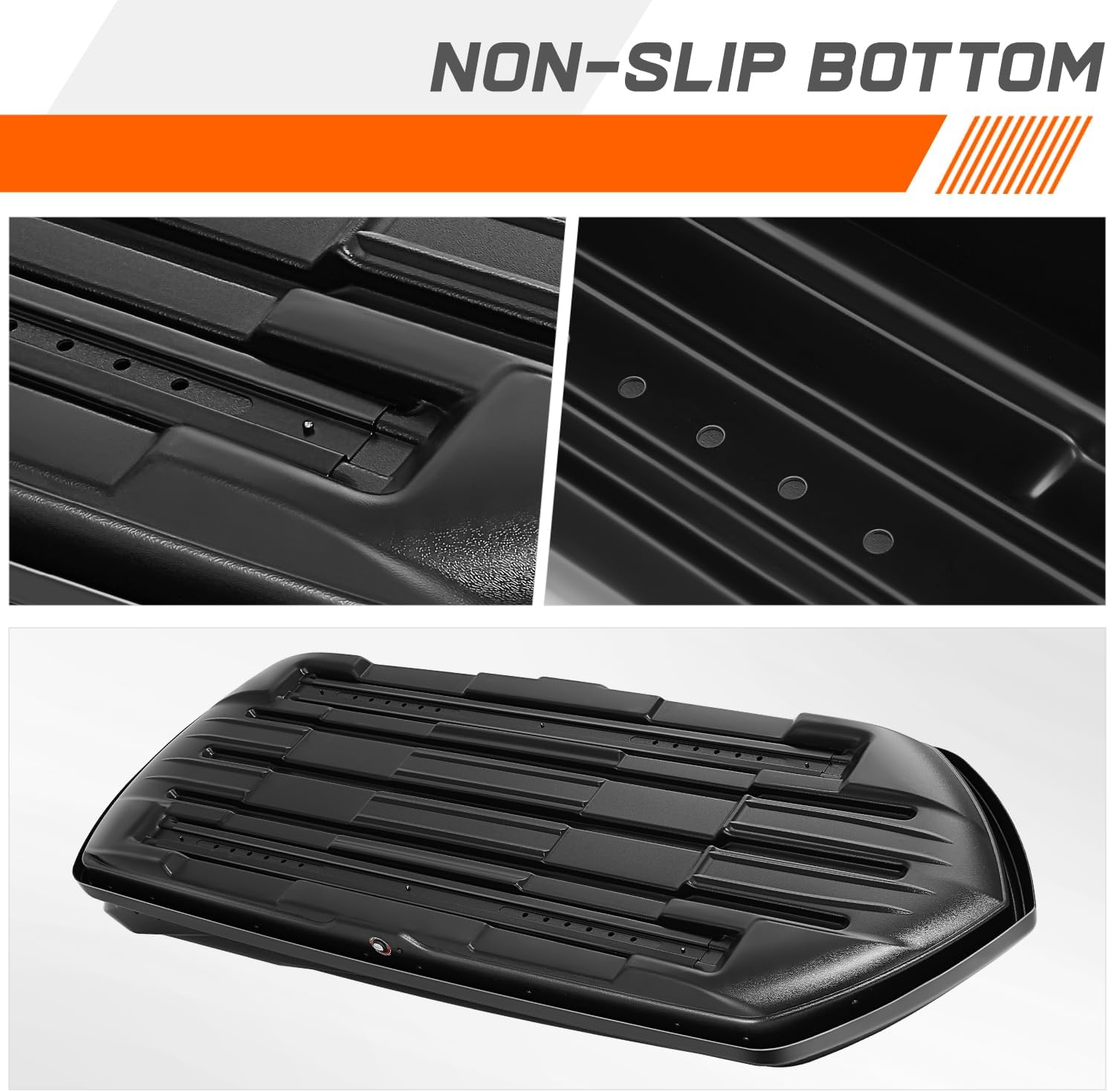 PM PERFORMOTOR Rooftop Cargo Carrier Hard Shell, 13 Cubic Feet Cargo Box for Roof Rack, Waterproof Roof Box, 72'' L x 30'' W x 12'' H, Glossy Black with Security Locking System and Keys