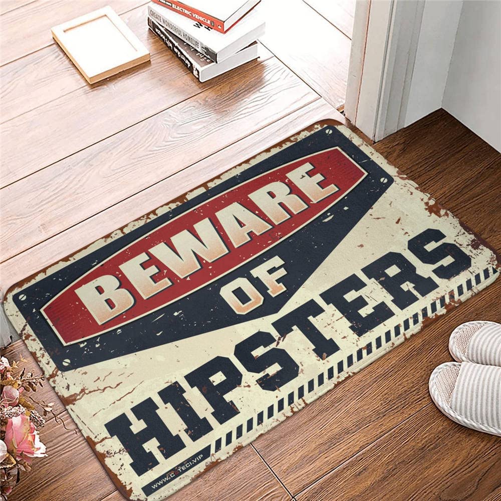 Akcesoria do fajnego pokoju dla nastolatków chłopców Uważaj na hipsterów dywan jesienne dywany wewnętrzne dekoracje barowe Tiki (rozmiar: 65 x 90 cm)