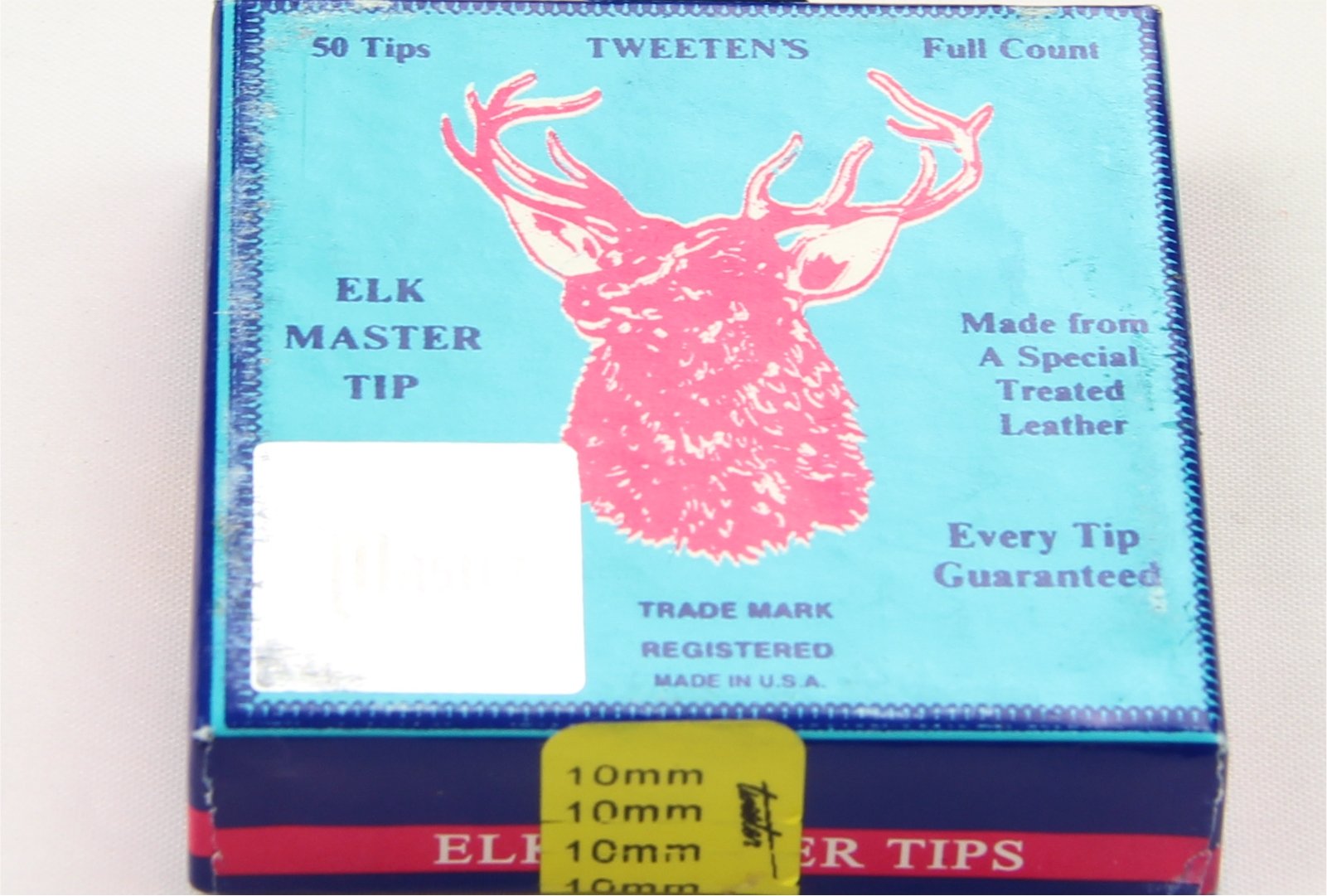 50 x 10mm Tweeten ELKMASTER Leather Snooker Pool Cue Tips (full box)