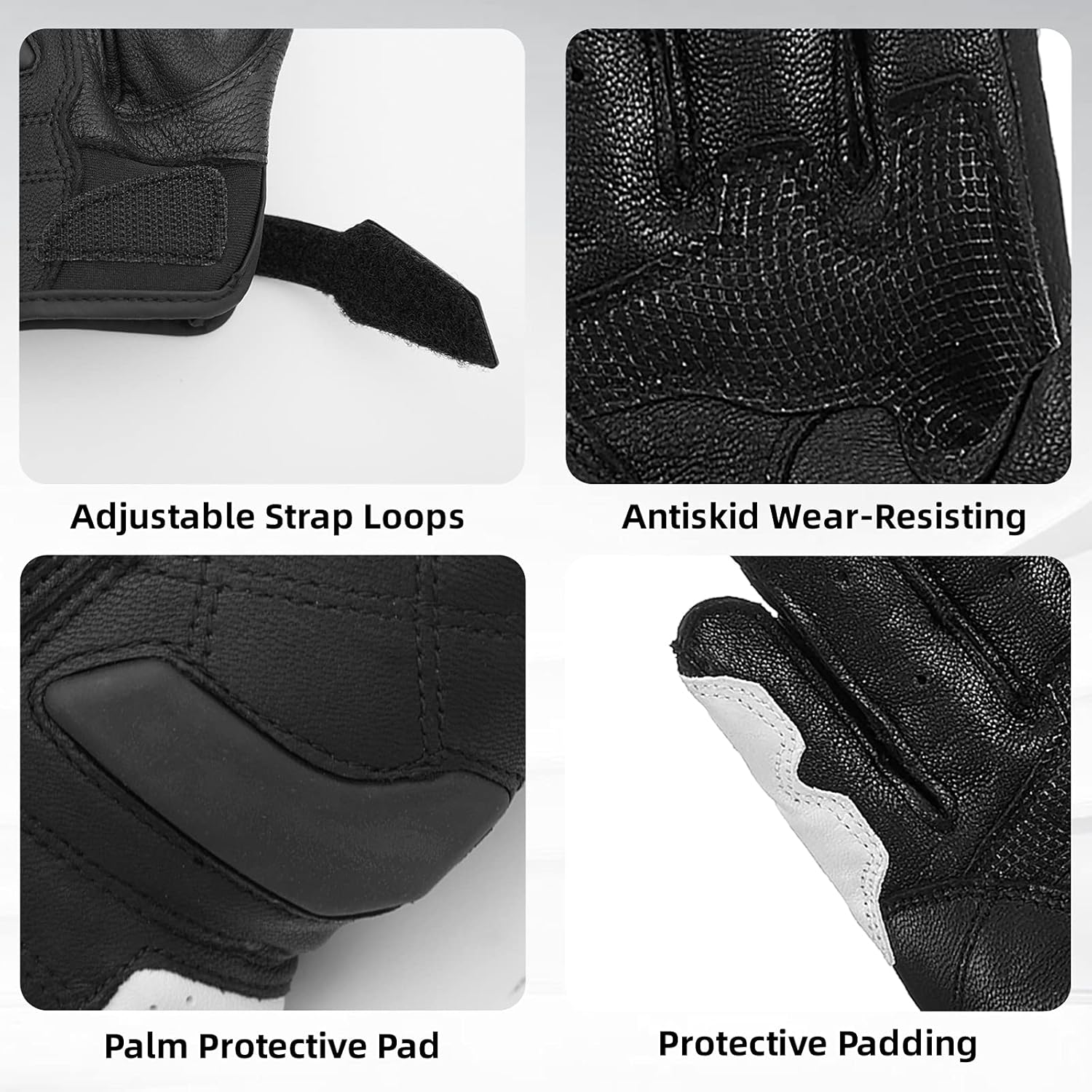 ILM Air Flow Leather Motorcycle Gloves Touchscreen for Men and Women (XL, White) : Automotive