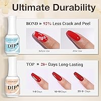 Vista 8 de AZUREBEAUTY Juego de 5 polvos de inmersión líquidos – 0.5 fl oz/0.5 oz de gran capacidad, capa base de inmersión, capa superior, bono, activador