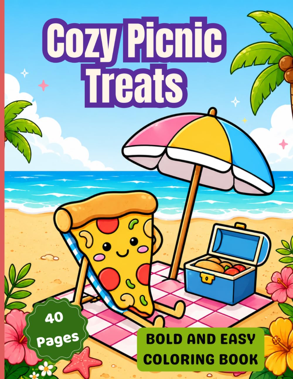 Cozy Picnic Treats Coloring Books: Bold and Easy Cute Summer Picnic Snacks, Sweet Treats for Stress Relief (Cozy Summer Escapes Coloring Series)