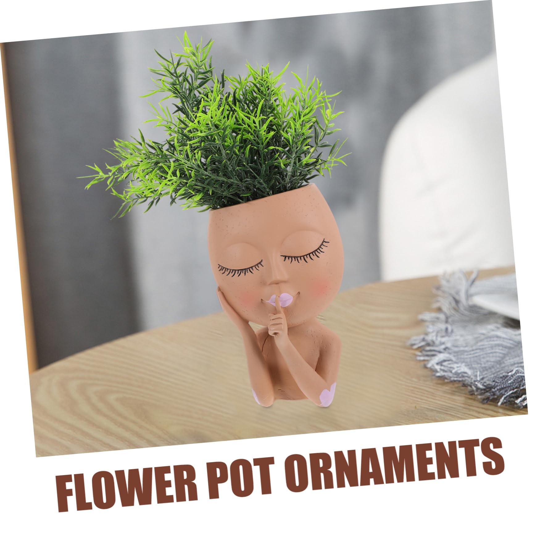 TOYANDONA Maceta de con Diseño Facial Divertido Maceta Artística para Plantas de Interior Resistente y Decorativo para Jardín y Detalles Artesanales Únicos