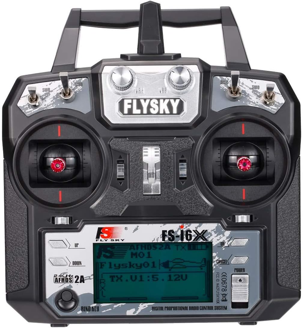 Flysky FS-i6X 6CH -10CH Radio Transmitter + Flysky ia6B RC Receiver (2.4GHz, AFHDS 2A, RC Transmitter) for FPV Racing RC Drone Quadcopter by (Mode 2